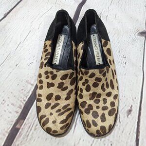 DJP Donald J Pliner Calf Hair Animal Print Loafers Shoes 8